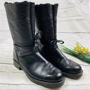 Santana Canada Black Fur Lined Real Leather Boots
